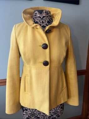 Old Navy Yellow Button-Front Pea Coat
